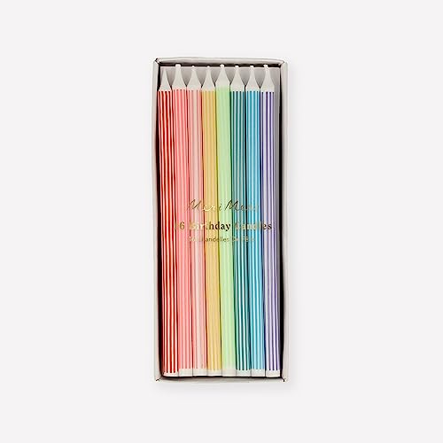 Meri Meri Happy Birthday Candles for Cake (Pack of 16) 2 Sizes of Birthday Cake Candles Unscented Meri Meri Candles