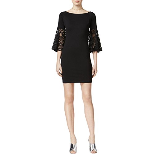 Bar III Womens Lace Sleeves Off-The-Shoulders Cocktail Dress