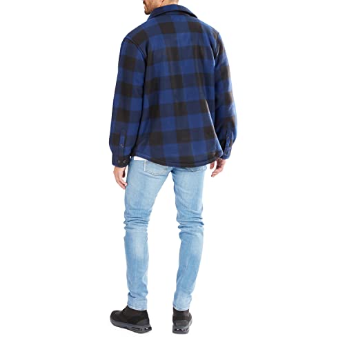 Image of Smith's Workwear Men's Sherpa-lined Plaid Fleece Shirt Jacket
