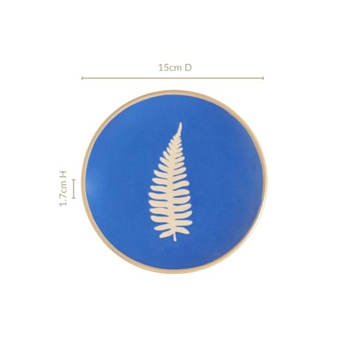 Image of Nestasia Ceramic Round Snack Plate Set of 4 (15cm Each) - Leaf Embossed Small Plates for Serving Snacks & Desserts | Microwave & Dishwasher Safe (Olive Green, Purple, Blue & Sky Blue)