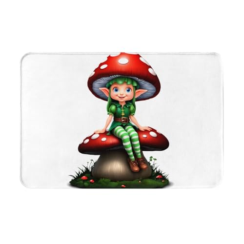 YTUOPWE Zerbino 40,6 x 61 cm con immagine di fungo luminoso gigante, assorbente, antiscivolo, per porte d'ingresso, ingressi e bagni