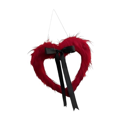 Couronne de Saint-Valentin durable pour décoration de porte solide