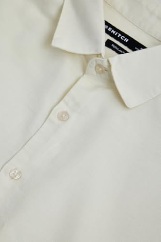 Image of SNITCH Men Casual & Formal Shirt | Regular Fit Full Sleeve Spread Collar Solid Style | 100% Cotton Breathable Woven Fabric for Everyday Wear & Stylish Office Outings