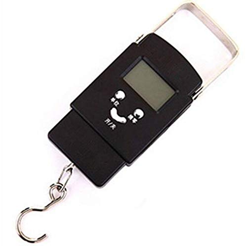 LCD Electronic Balance Digital Hook Hanging Luggage Fishing Weighing Scale Pocket Scale 88lb/40kg 10g with Backlight Show Temperature Function Black