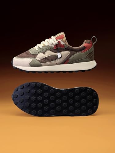 Image of The Souled Store Trailz: Men and Boys Low Top Sneakers Modern Retro Runner Breathable Mesh and Microfiber Suede Cushioned Insole Lugged Outsole Lace Up