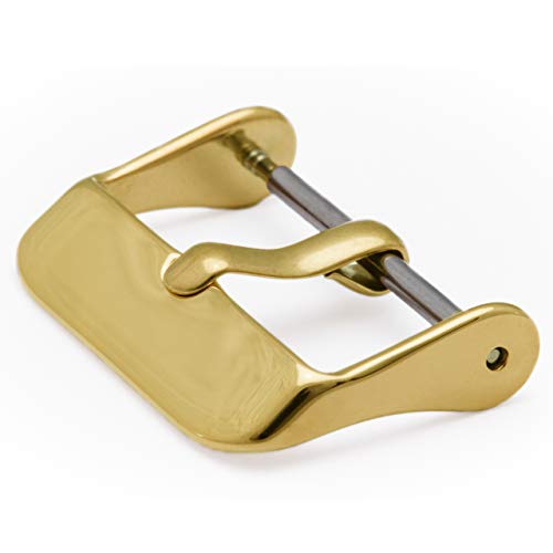 BARTON WATCH BANDS - Replacement Buckle - Choice of Color & Width - Gold 20mm - Vacuum PVD Finish