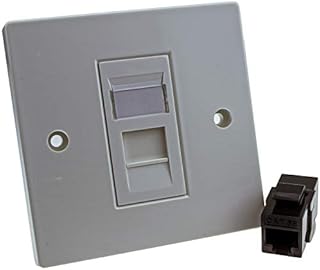 kenable Through Coupler Faceplate Cat6 1 Port RJ45 Socket Network UK Plate [1 port]