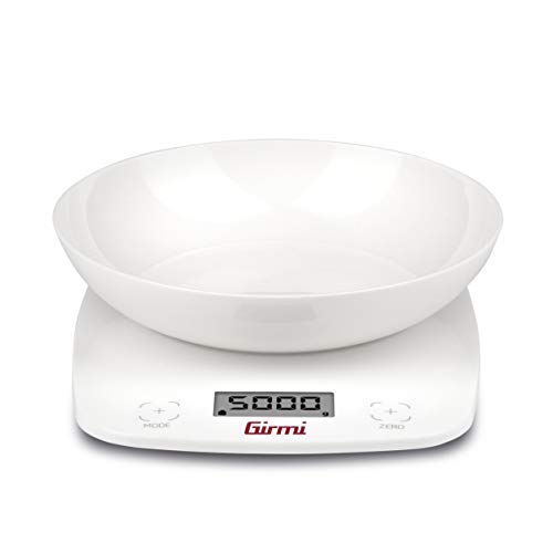Girmi PS01 Bilancia da Cucina, Plastica, 1 gr/ 5kg, Display LCD 45 x 22mm, Autospegnimento, Funzione TARA, Bianco - Immagine 2