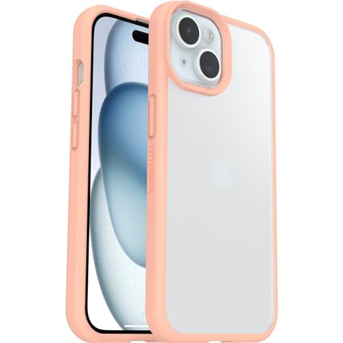 Coque iPhone 15 Otterbox React antichoc et transparente couleur pêche