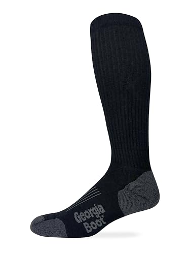 Georgia Boot Mens Merino Wool Gradual Compression Tall Boot Socks 1 Pair Pack (US, Alpha, Medium, Regular, Regular, Black) - Main Image