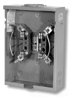 Milbank U7487-YL-TG-KK-BLG 1 Phase Ringless Meter Socket with Horn Bypass 4 Jaw 1 Position 125 Amp