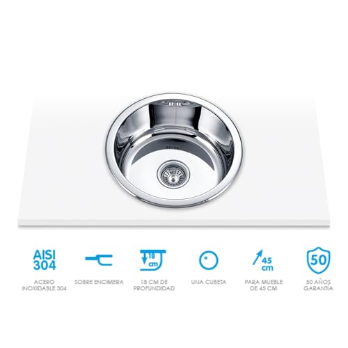 Fregadero de un seno Edesa acero inoxidable de alta calidad 8