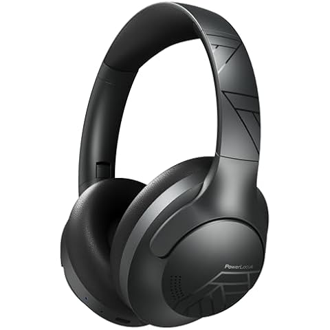 PowerLocus Bluetooth Headphones Over Ear, 50H Playtime with 4 EQ Modes Wireless Headphones with Microphone, HiFi Stereo Deep Bass, Soft Ear Cups, Foldable Lightweight Headset for Travel/Office/Workout Cover