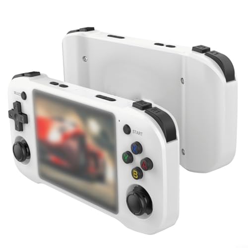 Alanmoship Consola de juegos portátil retro con pantalla IPS de 42 pulgadas, almacenamiento de 64 GB para juegos clásicos, dispositivo ABS portátil para viajes y viajes, negro (128 G blanco)