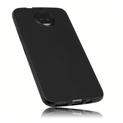 mumbi Funda Compatible con Motorola Moto G5S Plus Caja del teléfono móvil, Negro