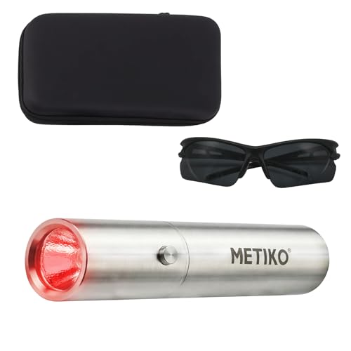 Metiko Infrared & Red Light Therapy Torch for Body, Joints, Muscles Pain Relief, Portable Red Light Therapy Wand at Home, 3 LEDs of 630nm, 660nm, 850nm