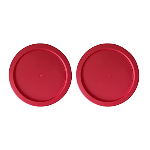 Replacement Lids fits Pyrex 6 & 7-Cup Glass Food Storage Container Bowls 7.5-Inch Plastic Round Lids Covers for Pyrex 7402-PC Airtight & Leakproof (2-Pack Red)
