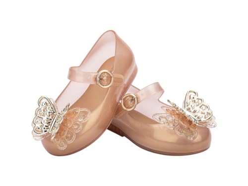 Melissa Mini Sweet Love Fly Ballet Flats for Babies, Gold, 74
