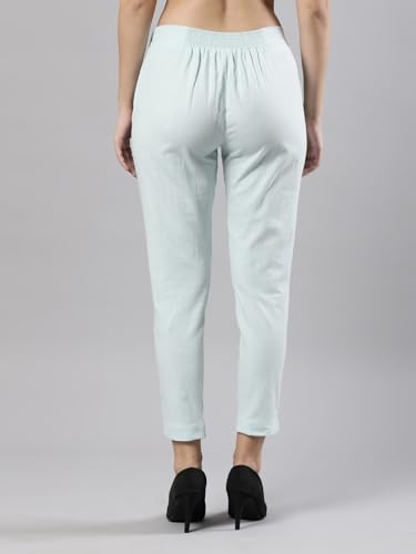 Image of Femmora Comfortable Fit Solid Straight Pant, Breathable Cotton Fabric with Side Zip Button Closure, for Women, Pack of 1