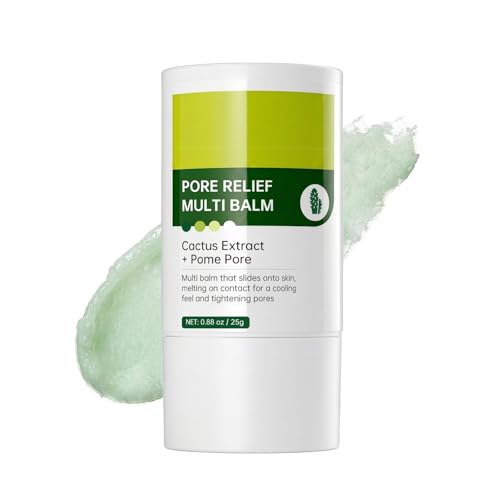 EELHOE Cactus Pore Relief Multi Balm Stick- Instant Cooling & Soothing Pore Minimizer De-Puffing Smooths Texture Non-Greasy for All Skin Types 0.88 OZ