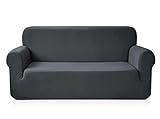 Chun Yi 1-Piece Knit Fabric Slipcover for Loveseat - Grey