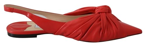 Made in Italy Jimmy Choo Annabell Flat Nap Peperoncino Scarpe Basse in Pelle, Peperoncino, 37.5 EU EU36.5/US6.5