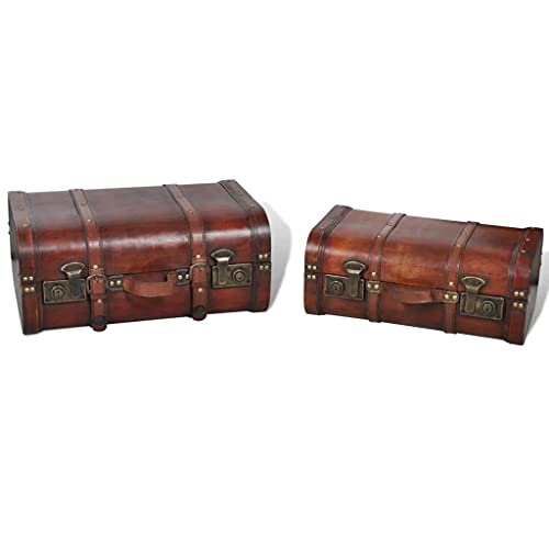 Vidaxl Treasure Chest Brown Vintage Wooden Storage Travel Suitcases Steamer #TOP4