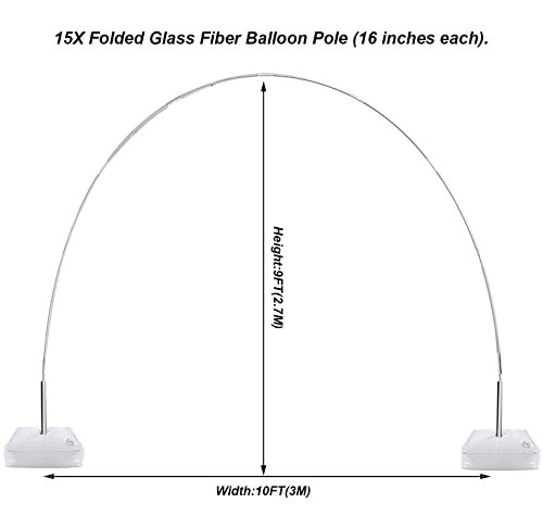 LANGXUN 20ft Balloon Arch Kit, Balloon Arch Stand For Birthday Party Wedding Graduation Decorations, Baby Shower Garden Arbors Photo Backdrop Party Supplies, 9ft-H x 10ft-L - Image 4