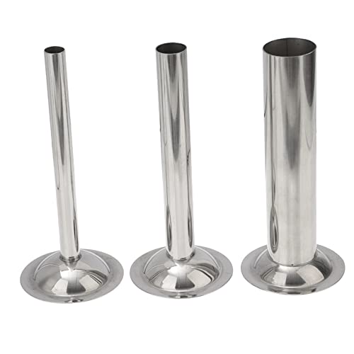 Healifty Stainless Steel Sausage Stuffer Tubes Set Size 8 Sausage Filler Tubes Meat Filling Tool Kitchen Kit for Home Use 3pcs