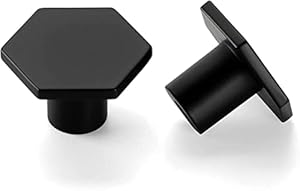 Lontan LS6275 Schwarz Hexagon Möbelknöpfe 4 Stück