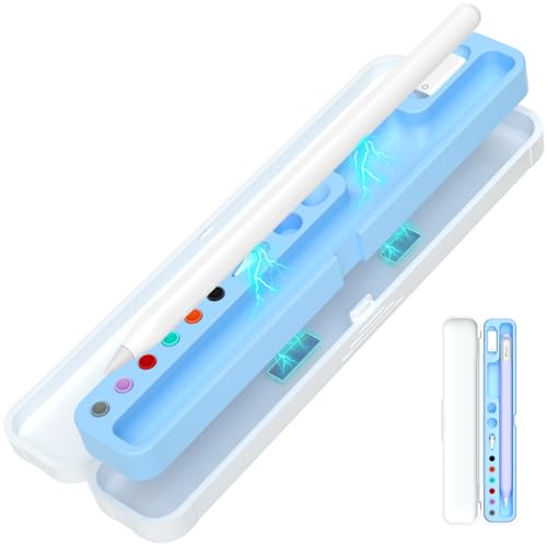 Image of AZF Hard PC&Silicone Magnetic case for Apple Pencil case(Apple Pencil Pro /2nd Gen /1st / (USB-C) / Pro and Samsung Galaxy S-Pen Series Pencil Protection Carrying Case. (Sky Blue)