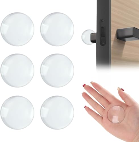 Fermaporta 6 Pezzi in Gel di Silicone, Aderenza Iperresistente, Paracolpi Porta Trasparente per Proteggere Muro e Maniglie, Installazione Senza Forare Facile e Rimovibile per Porte, Armadi, Mobili