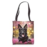 Romantic Black German Shepherd Dog Gift Tote Bag