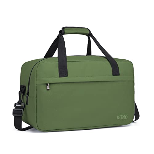 Kono Bolsa de Viaje Ligero 35x20x20 Ryanair Equipaje de Mano con Correa para el Hombro 14L (Verde)