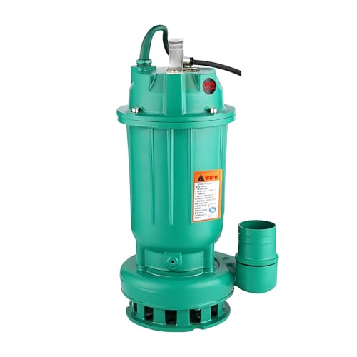 Bonxrdun Dirty Water Pumps,1100 W High Power with Dirty Water Cleaning Capability Domestic Gardening Irrigation, Small Business Drainage and Large Diameter Without Clogging