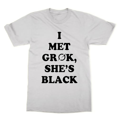 T-shirt noir I Met Grok She's coton col rond vêtement homme femme imprimé