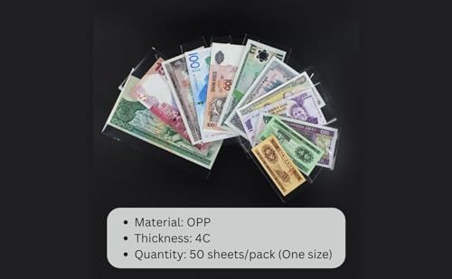 50 fundas plásticas protectoras para billetes tamaño 4 miniatura 7