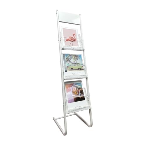 Floor Standing 3-Layer Magazine Rack Brochure Display Stand Made of Metal Offices and Any Organization Requiring Information Dis