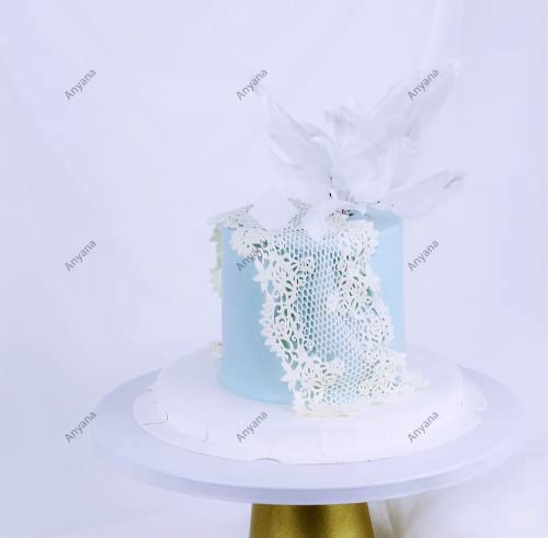 Anyana 12" sugar edible floral French Empire lace cake silicone Embossing Mat Texture fondant impression lace mat decorating mold gum paste cupcake topper icing candy imprint baking moulds craft