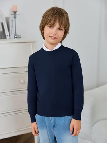Haloumoning Boys Sweater Kids Casual Crewneck Long Sleeve Pullover Tops Fall Fashion Clothes 5-14 Years3