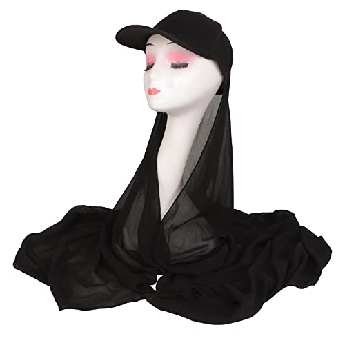 SIQITECHNO Womens Hijab Scarf With Hat Muslim Islamic Cotton Turbans Long Headscarf Lightweight Sport Head Wrap Scarf Shawl2