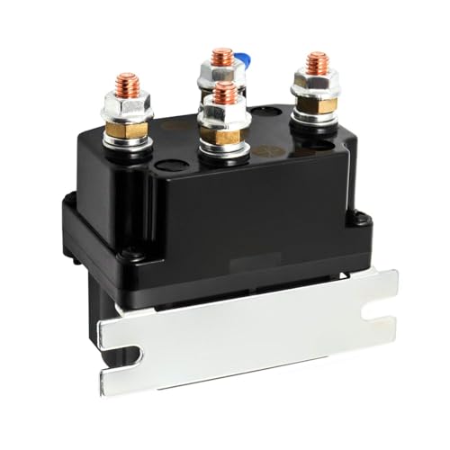 Image of QWORK Solenoid Relay, 12V 250A Winch Relay Solenoid Replacement Contactor for 3000-5000lbs ATV UT Winch Control