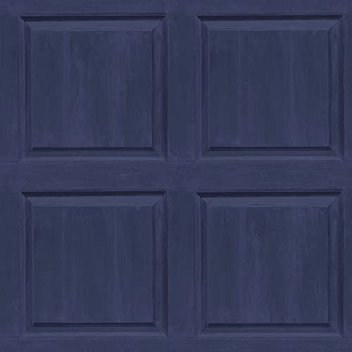 Arthouse Papier peint bleu marine délavé - Effet imitation lambris - Effet grain de bois visible - Facile à installer - À coller sur un mur ou une pièce...