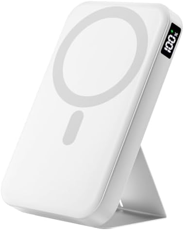 Magnetic Portable Charger, 10000mAh Power Bank with Leather Folda...