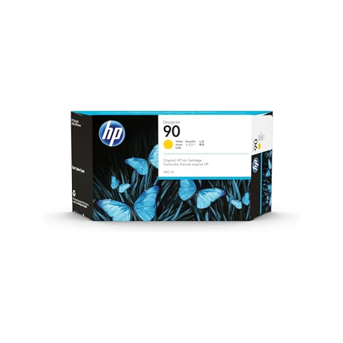 HP 90 Yellow 400-ml Genuine Ink Cartridge (C5090A) for DesignJet 4500 MFP, 4500 & 4000 Series Large Format Printers