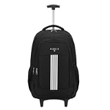 Mochila De Rodinha Com Alças De Costas Escolar Juvenil E Adulto (preto)