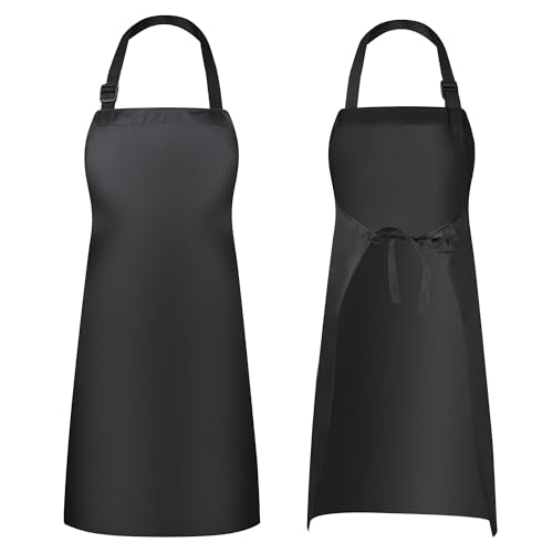 Tablier imperméable grande taille vinyle PVC noir haute résistance lot de 2