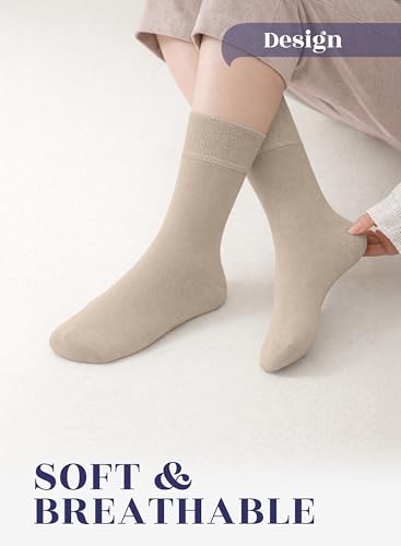 Image of Hugh Ugoli Women's Thin Soft Rayon Derived from Bamboo Crew Socks for Dress, Trouser, Seamless Toe & Non-Binding, 5-8 /9-11
