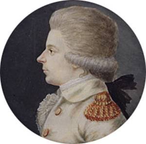Peinture à l'huile Edm Quenedey portrait historique 1780 pour décoration salon chic 20x24