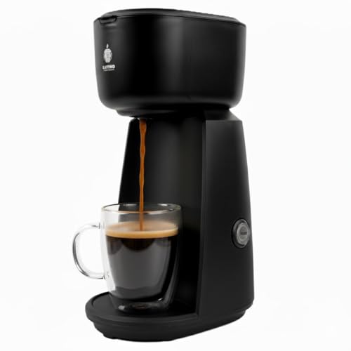 Image of 6 Degrees Single Serve Coffee Maker for Home & Office | Mini Portable Filter Coffee Machine | Reusable Mesh Filter | 400ml Personal Drip Brewer for Traditional Powder & Grounds | Compact Matte Black